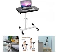 TABLE D'APPOINT 60 x 40 cm - XUANYU -Tablette Médicale Réglable Table d'Appoint de Lit à roulettes - Avec barre d'arrêt - Noir