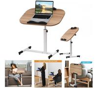 TABLE D'APPOINT 60 x 40 cm - XUANYU -Tablette Médicale Réglable Table d'Appoint de Lit à roulettes - Avec barre d'arrêt -Jaune