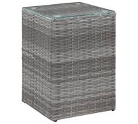 3-delige Bijzettafelset met glazen blad poly rattan grijs46985