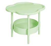 Table d'appoint à deux étages avec plateau amovible, petite table basse moderne pour salon, chambre à coucher, balcon et l'intérieur et l'extérieur (vert, taille unique)