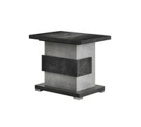 Table d'Appoint à Pied Central Gris Aspect Pierre - HOFFMAN -