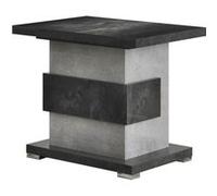 HOFFMAN - Table d'Appoint à Pied Central Gris Aspect Pierre -