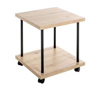 Table d'Appoint à Roulettes "Ilona" 45cm Naturel & Noir