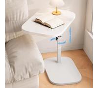 Table d'appoint Adjuble CSD avec plateau rotatif à 360° - Polyvalente Nightnd pour canapé, chevet, salon et chambre à coucher, charge maximale 30 kg, hauteur 45 cm, 80 cm, fourrure slish & Functal Fur
