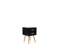Beliani - Table de Chevet - Alabama - 61 x 40 cm, en MDF, Noire