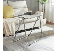 Table d'appoint 'Alerhavn' table pour ordinateur portable pliable 70 x 49 x 68 cm châssis métallique blanc