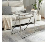 Table d'appoint 'Alerhavn' Table pour ordinateur portable pliable 70 x 49 x 68 cm Châssis métallique Transparent