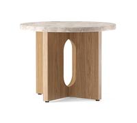 Audo Copenhagen Table d’appoint Androgyne Ø50 cm base en chêne Plateau de table Kunis Breccia