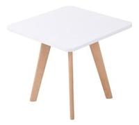 CLP Table D'Appoint Angulaire Almeria Style Scandinave I Table Basse avec Plateau Carré en MDF I Pieds en Bois De Hêtre, Couleur:Blanc, Couleur du Cadre:Natura (carrée)