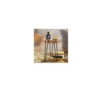 Table d'appoint aspect tronc d'arbre 35 cm en acacia et métal - SURATE