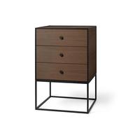 Table D'appoint Audo Frame 49 avec 3 Tiroirs en Chêne Fumé