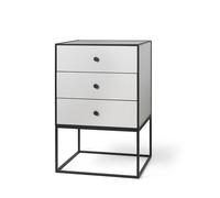 Table D'appoint Audo Frame 49 avec 3 Tiroirs Gris Clair