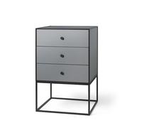 Table D'appoint Audo Frame 49 avec 3 Tiroirs Gris Foncé