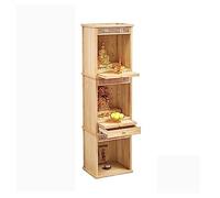 Table d'appoint, autel Divin de Style Chinois en Bois Massif for Le culte de Bouddha, Plateforme à Trois Niveaux en Orme ciré Blanc, Guanyin de la Richesse for la Maison(48cm)