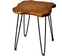 Table d'appoint aux bords naturels, table basse en pin rustique