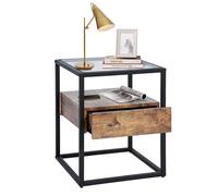 Table d'appoint avec 1 tiroir, Table de Chevet avec Rangement, Table d'appoint for Petit Espace/Salon/Chambre, 40 x 40 x 45 cm