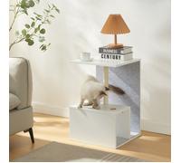 Table d'appoint avec arbre à chat Masfjorden 60 x 40 x 40 cm blanc