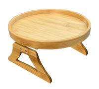Table d'appoint avec clip pour accoudoir - Étagère latérale en bois, support pour accoudoirs larges, plateforme pour organisateur de salon, support pour boissons, plateau d'accoudoir pliable