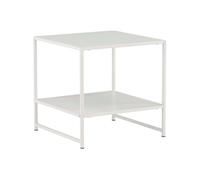 Table d'Appoint Avec Étagère "Staal" 50cm Blanc