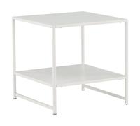 Table d'Appoint Avec Étagère "Staal" 50cm Blanc