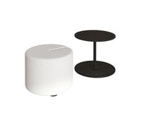 Table d'appoint avec pouf Vexana - Panneaux de particules mélaminés - Noir - 43x43x47 cm