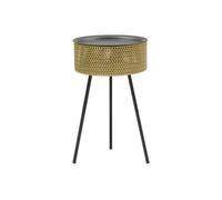 Table d'Appoint Avec Rangement "Glovy" 65cm Or & Noir