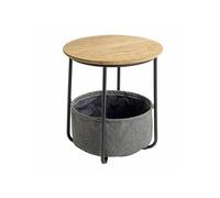 Table d'Appoint Avec Rangement "Rubi" 50cm Naturel & Gris