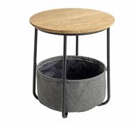 Table d'Appoint Avec Rangement "Rubi" 50cm Naturel & Gris