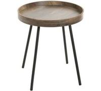 HAKU Möbel Table d'appoint chêne, Noir, MDF, métal - Dim.: H 45 cm x Ø 40 cm, Style: Modern
