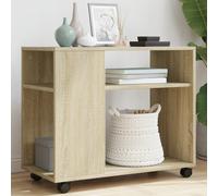 vidaXL Table d'appoint à roulettes Chêne Sonoma en bois d'ingénierie