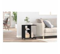 vidaXL Table d'appoint 840569 – blanc avec roulettes, 50x30x55 cm, bois d'ingénierie