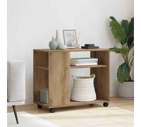 Table d'Appoint avec Roues Table Basse Bout de Canapé Bois d'Ingénierie vidaXL