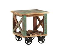 Vidaxl Table D'appoint Avec Roulettes 40x40x42 Cm Bois De Récupération Marron