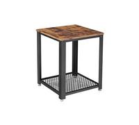 Table d'Appoint avec Structure en Métal Brun Rustique LET41X