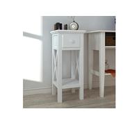 vidaXL Table d'appoint avec tiroir Blanc