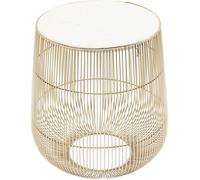 Table d'appoint Beam dorée marbre blanc 32cm Kare Design