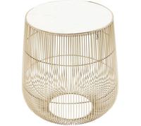 Table d'appoint Beam dorée marbre blanc 32cm Kare Design