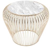Table d'appoint Beam dorée marbre gris 43cm Kare Design