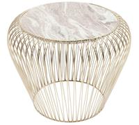 Table d'appoint Beam dorée marbre gris 43cm Kare Design