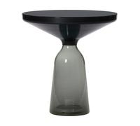 Table d'appoint Bell Side Table acier H 53cm/Ø 50cm/glass base HxØ 37x22cm