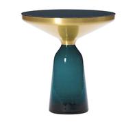 Table d'appoint Bell Side Table laiton H 53cm/Ø 50cm/glass base HxØ 37x22cm