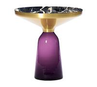Table d'appoint Bell Side Table laiton marbre H 53cm/Ø 50cm/glass base HxØ 38x22cm