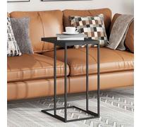 vidaXL Bijzettafel 55x35x66 cm bewerkt hout zwart336133 Noir G