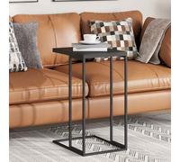 vidaXL Bijzettafel met wieltjes 55x35x70 cm bewerkt hout zwart343101 Noir G