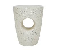 Beliani Table d'Appoint Blanc Cassé Effet Terrazzo 47 cm Trouée Minimaliste Résistant Edolo