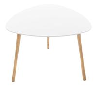 Table d'appoint Blanche de Style scandinave, 3 Pieds obliques et Panneau Triangulaire aux Bords profilés, 65x65x12