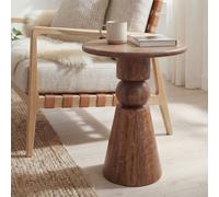 FineBuy Table d'appoint Bois de Mangue Massif Marron 35cm - Table d'appoint Design Bois - Table de Salon Ronde Massive - Table Basse Lounge Nature Fait Main