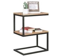 Table D'appoint Bois Massif 45x60x30cm Bout De Canapé Table De Salon Marron