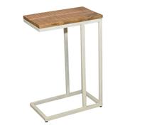 Table d'appoint bois Table de salon C Liverpool Structure métallique blanc pur