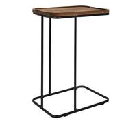 Home Deco Factory – Table d'appoint HD0403 Bout de canapé Acacia Gigogne 40x55x30 cm Marron/Noir